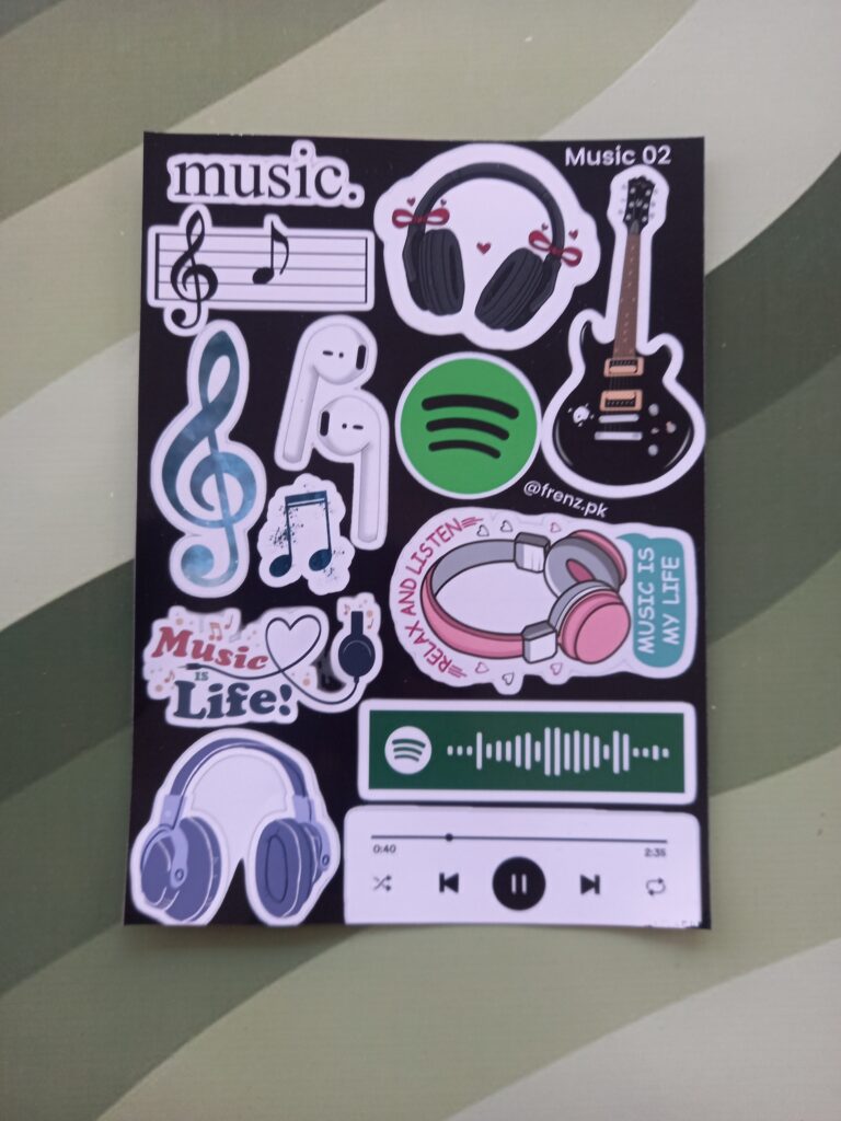 Music 02 - UNCUT sticker sheet A6 size