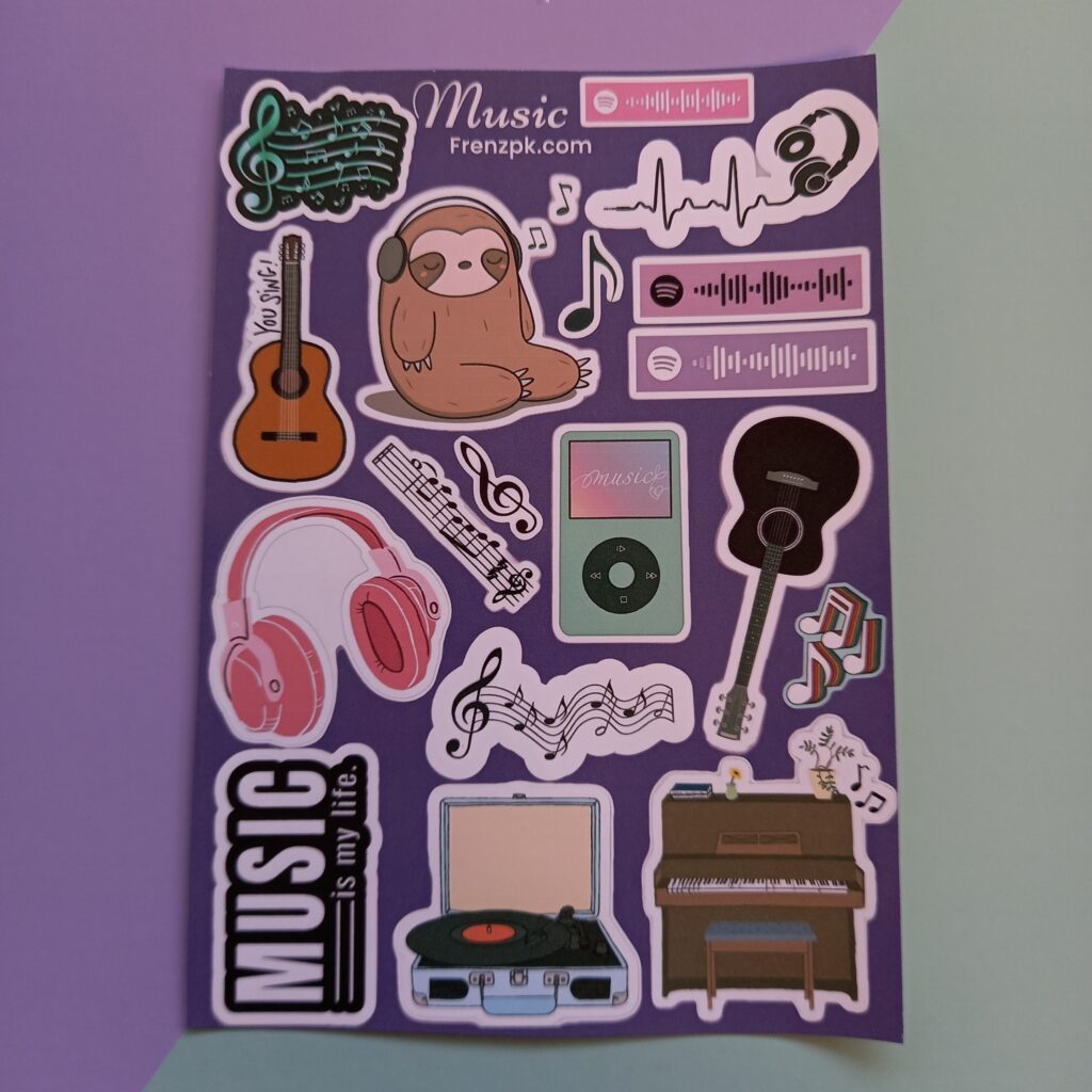 Music - UNCUT sticker sheet A6 size