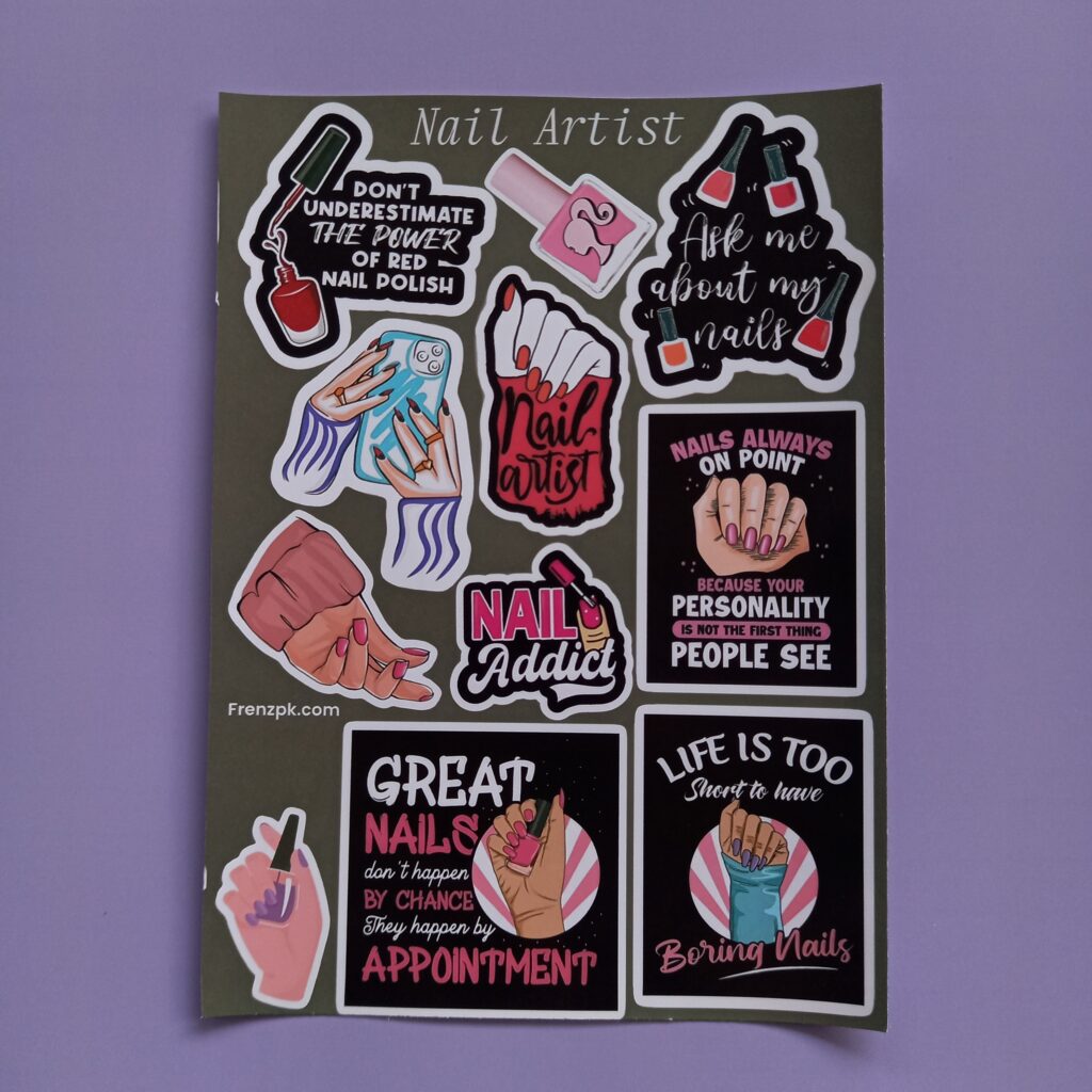 Nail Artist - UNCUT sticker sheet A6 size