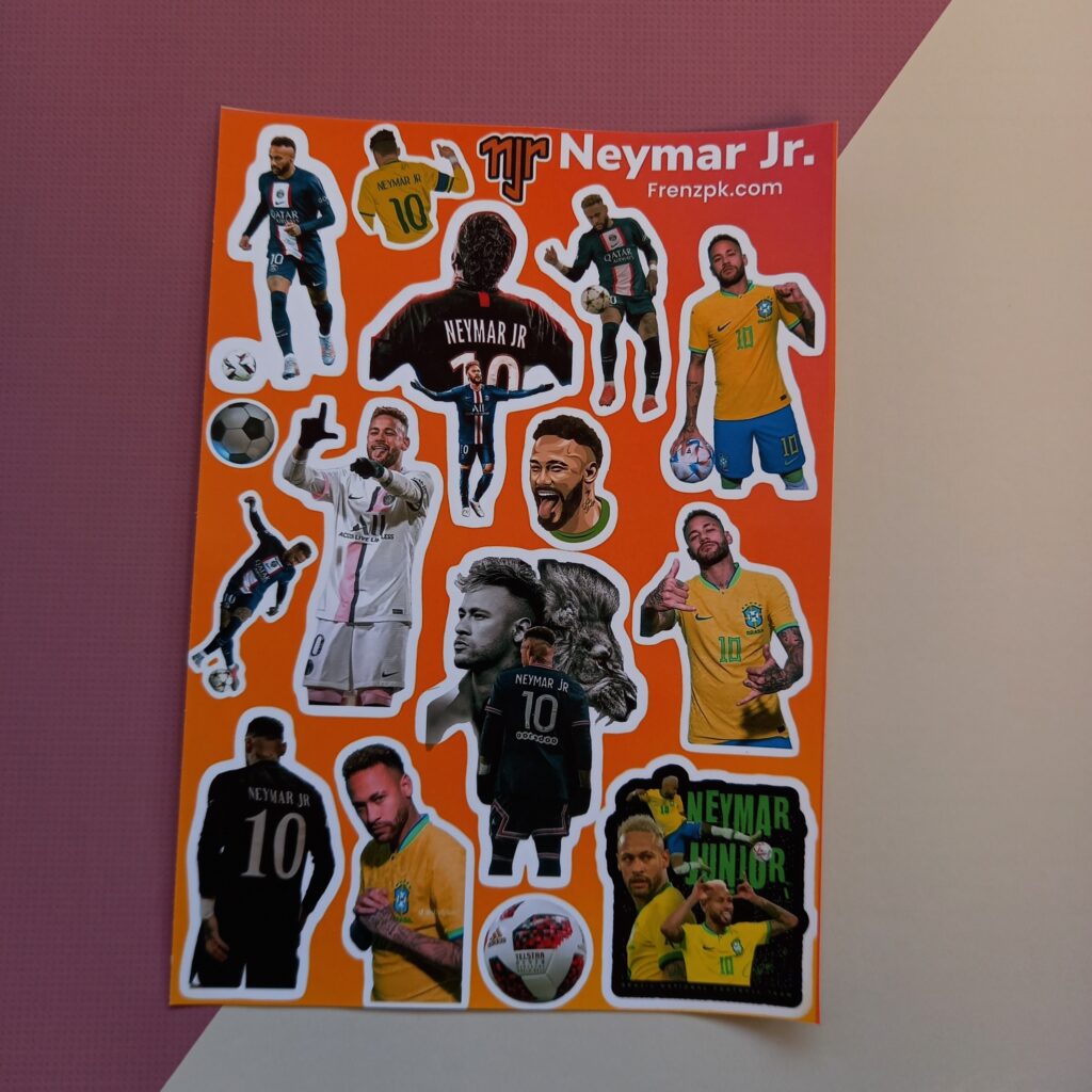 Neymar Jr - UNCUT sticker sheet A6 size