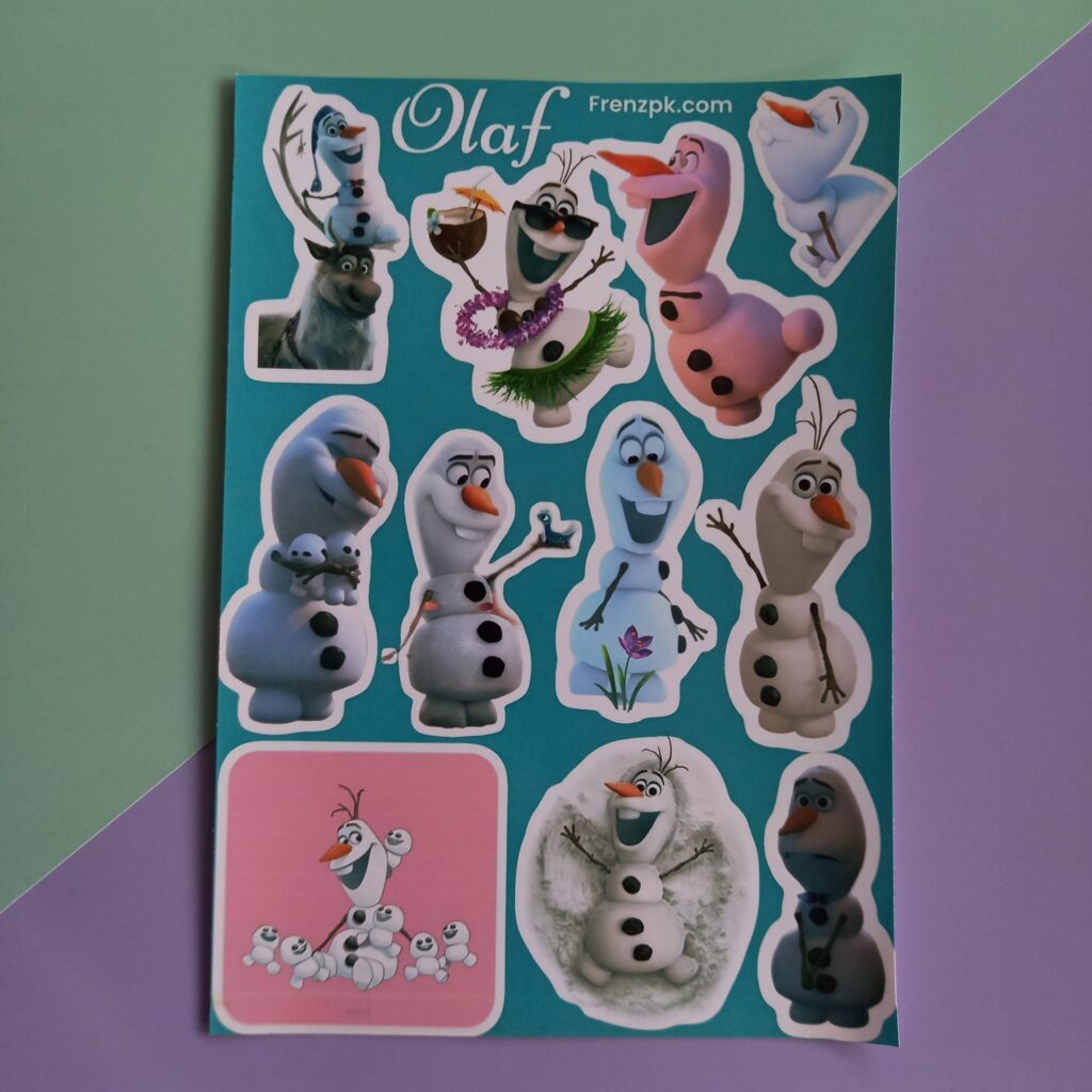Olaf - UNCUT sticker sheet A6 size