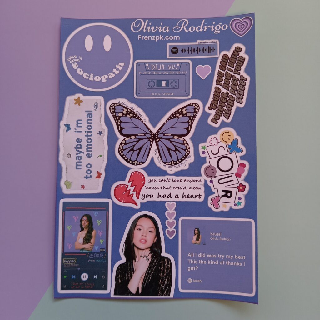 Olivia Rodrigo - UNCUT sticker sheet A6 size