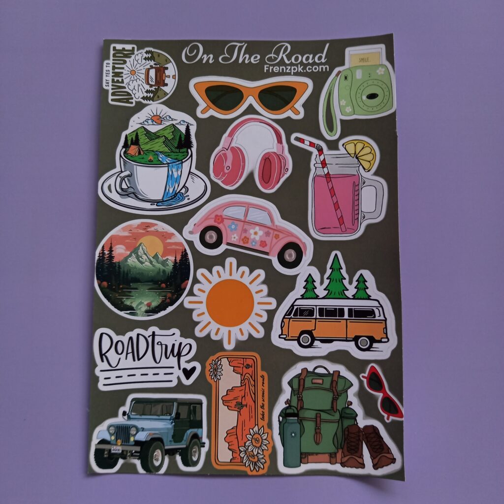 On the road - UNCUT sticker sheet A6 size