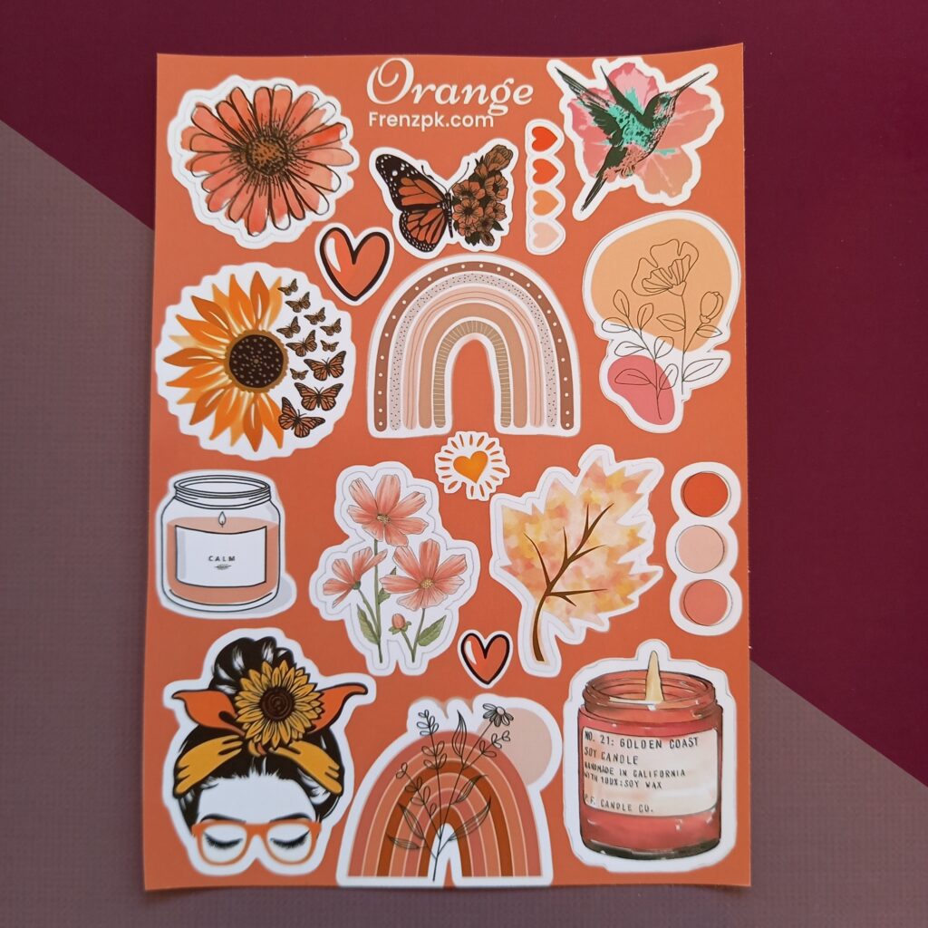 Orange - UNCUT sticker sheet A6 size