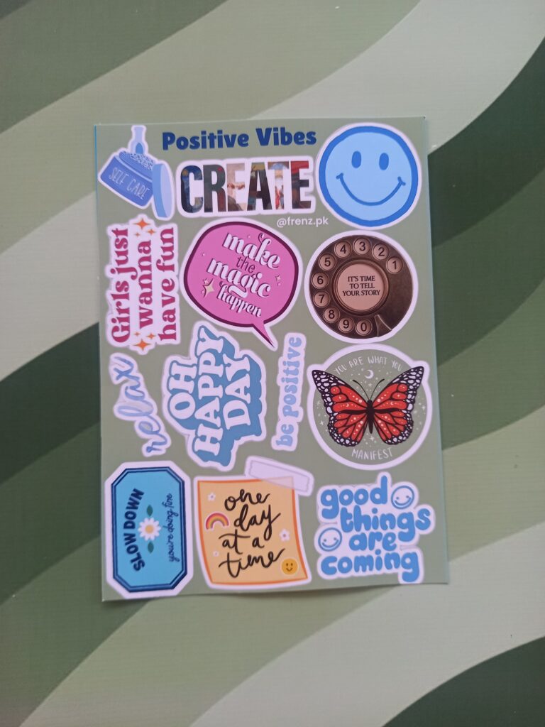 Positive Vibes - UNCUT sticker sheet A6 size