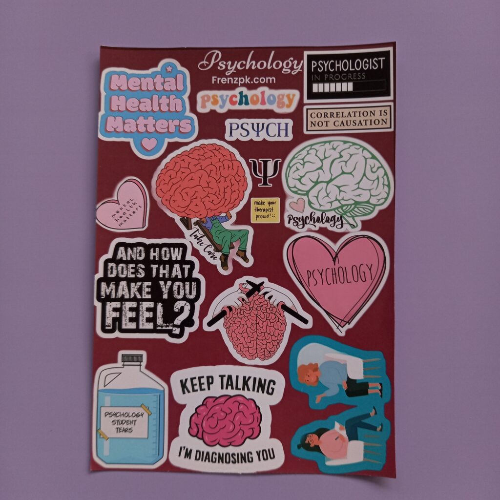 Psychology - UNCUT sticker sheet A6 size