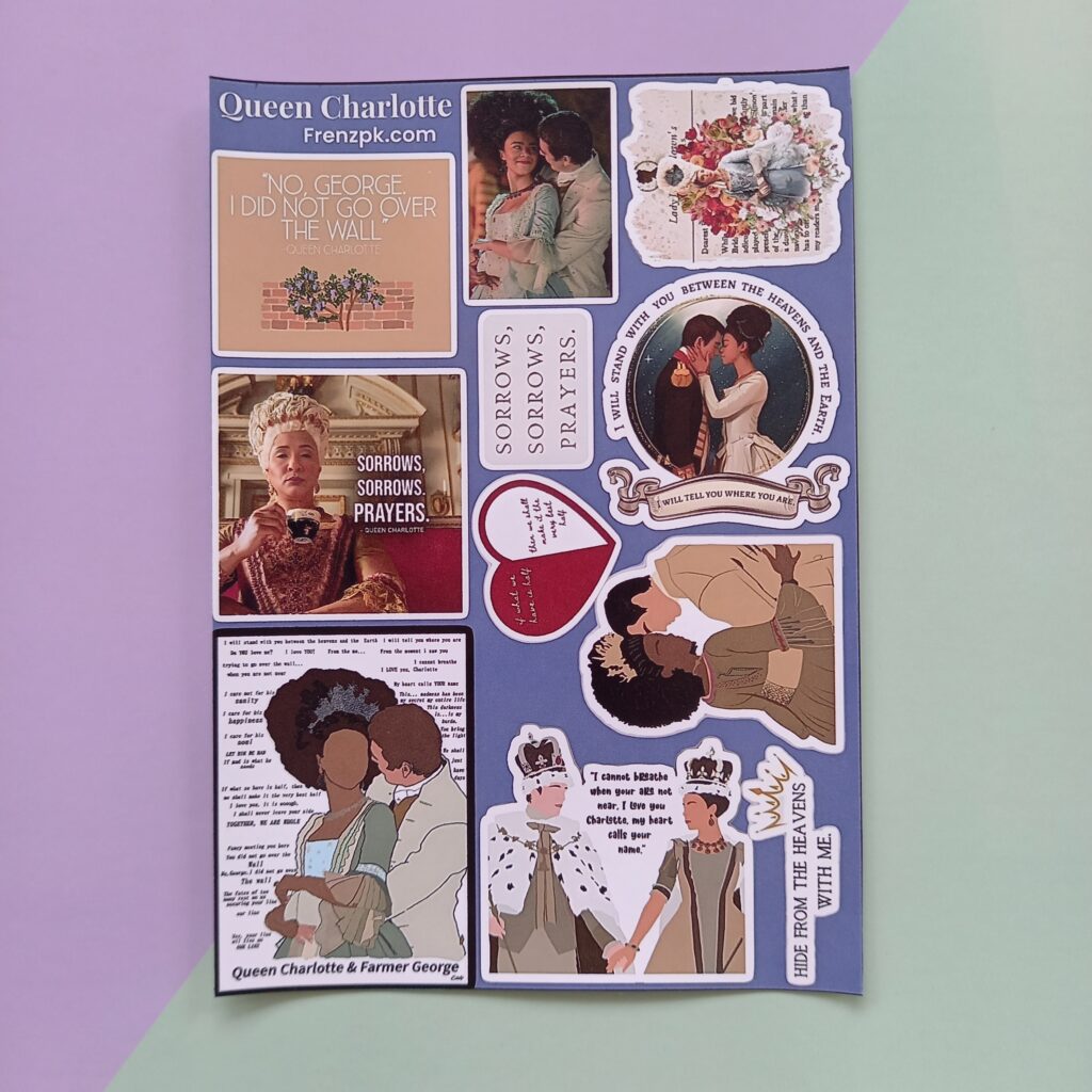 Queen Charlotte - UNCUT sticker sheet A6 size