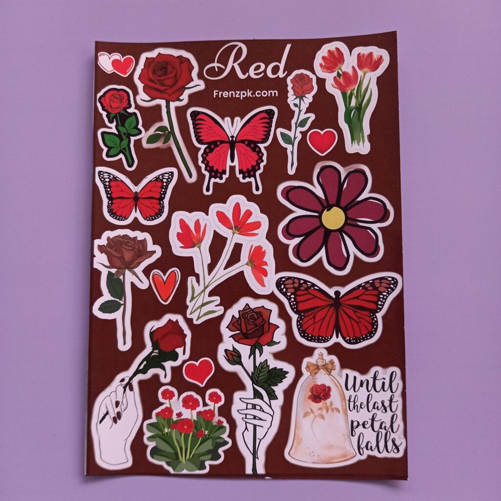 Red - UNCUT sticker sheet A6 size