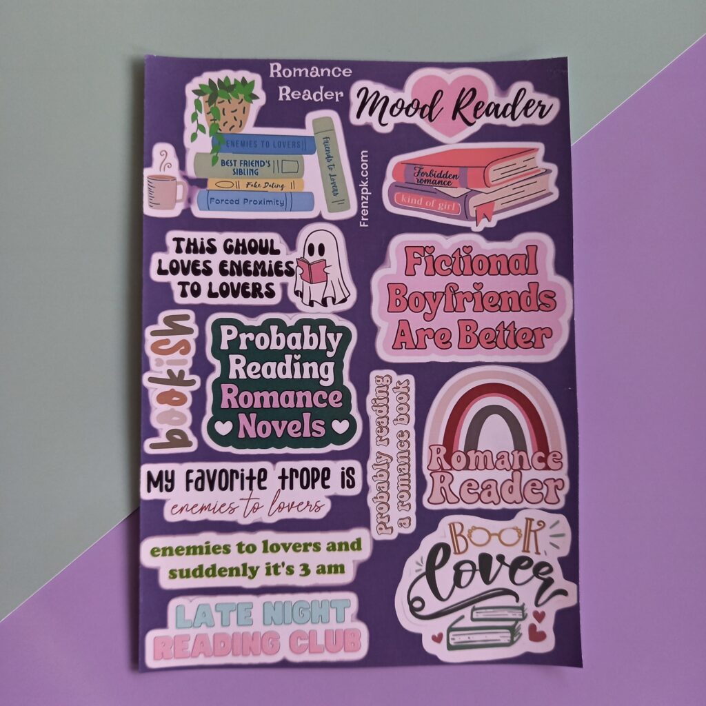 Romance Reader - UNCUT sticker sheet A6 size