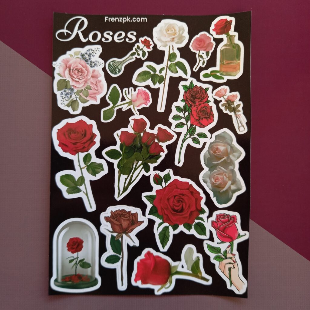 Roses - UNCUT sticker sheet A6 size