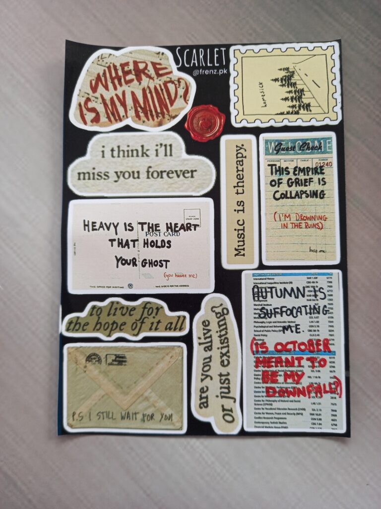Scarlet - UNCUT sticker sheet A6 size