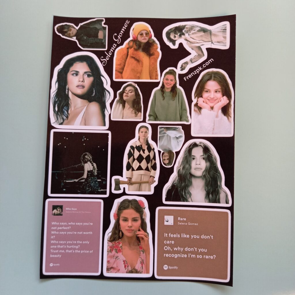 Selena Gomez - UNCUT sticker sheet A6 size
