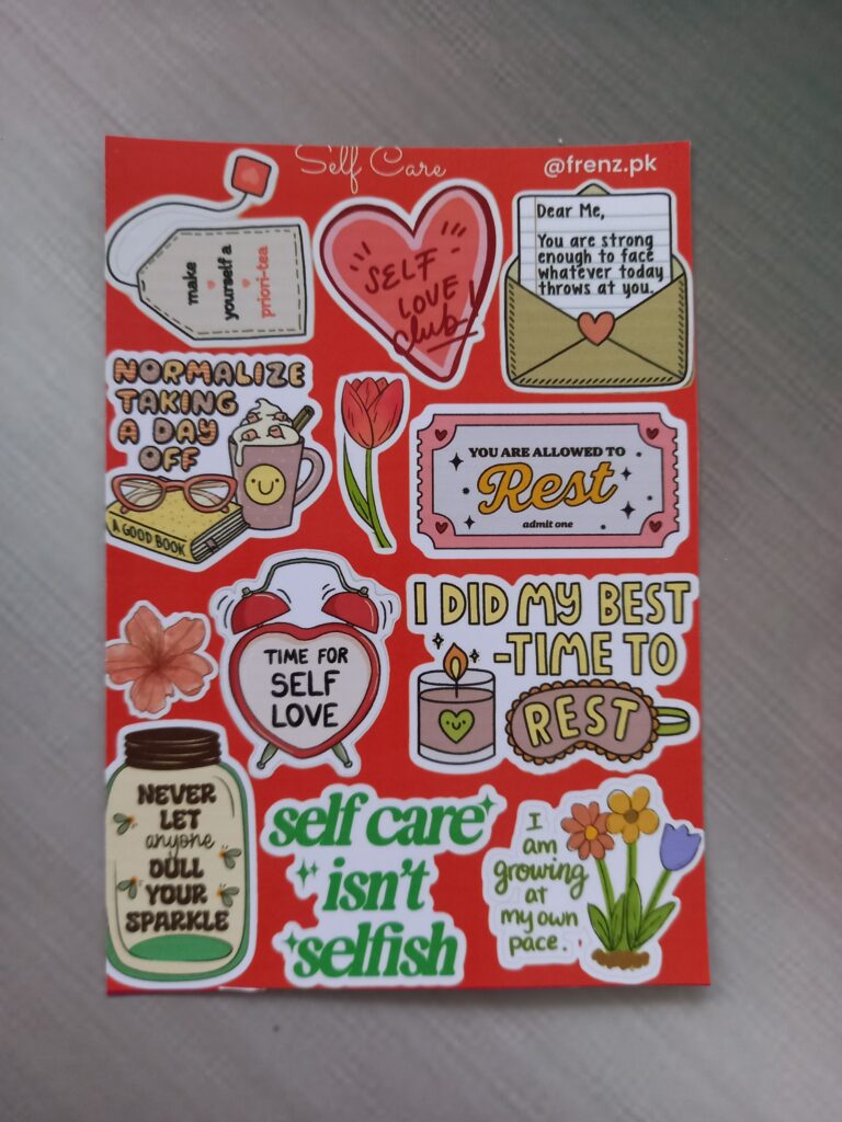 Self Care - UNCUT sticker sheet A6 size