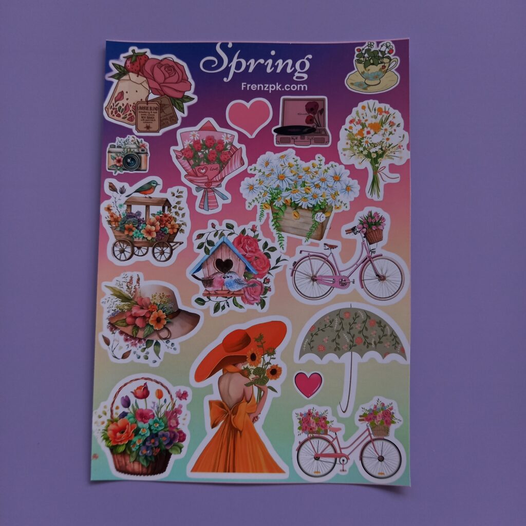 Spring - UNCUT sticker sheet A6 size