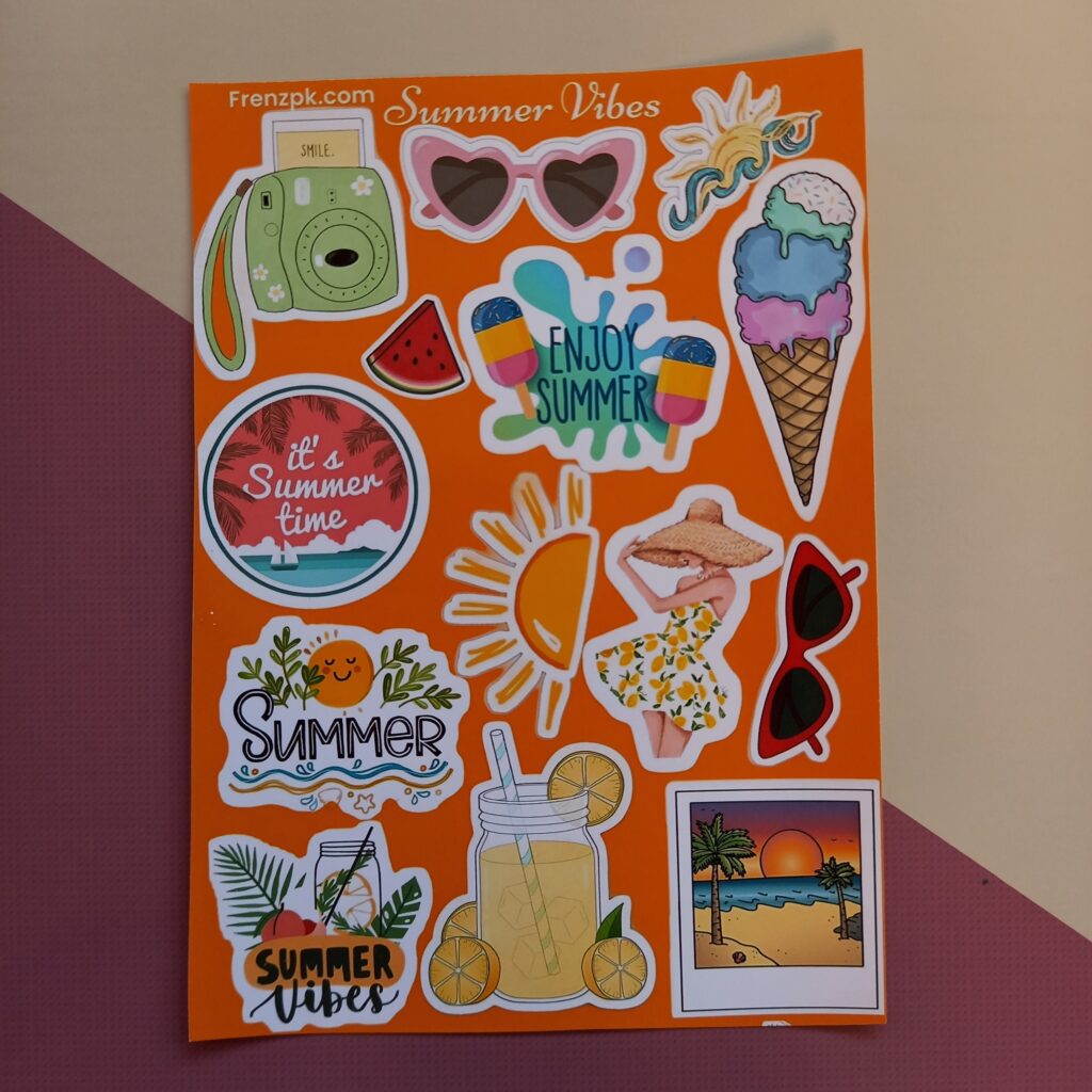 Summer Vibes - UNCUT sticker sheet A6 size
