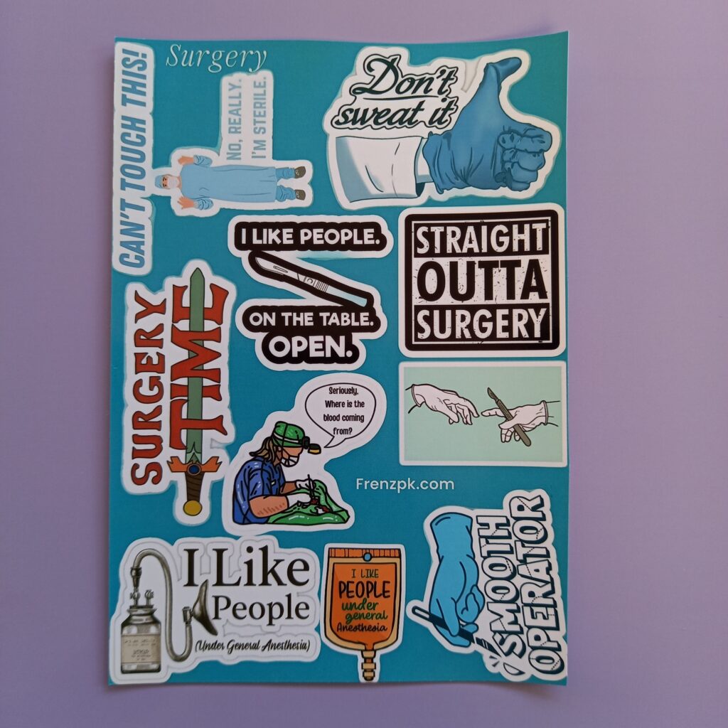 Surgery - UNCUT sticker sheet A6 size