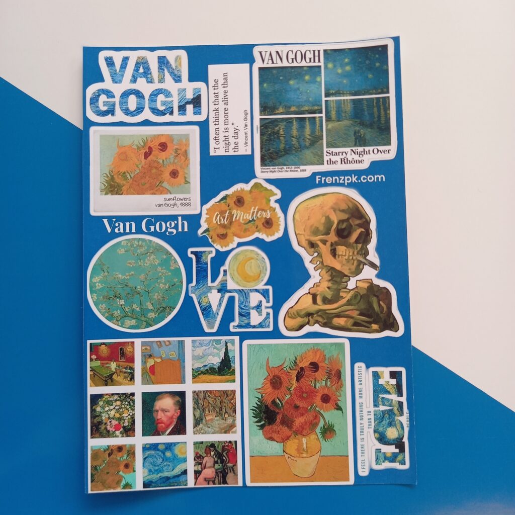 Van Gogh - UNCUT sticker sheet A6 size