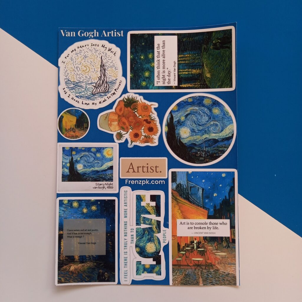 Van Gogh Artist - UNCUT sticker sheet A6 size