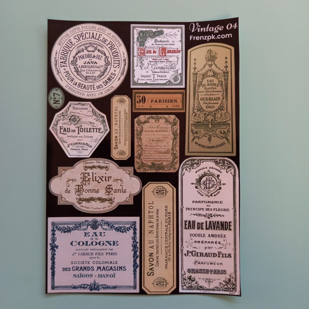 Vintage 04 - UNCUT sticker sheet A6 size