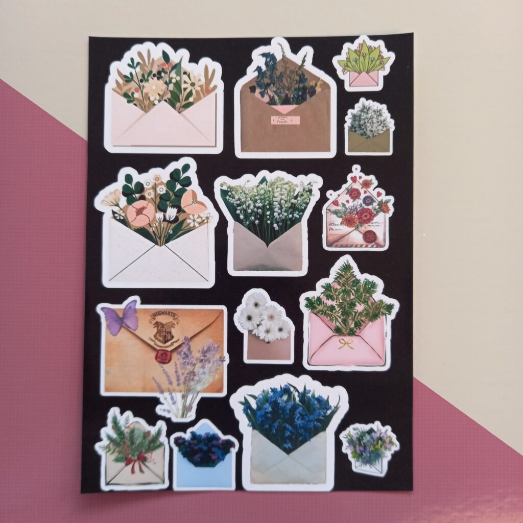 Vintage Envelopes - UNCUT sticker sheet A6 size