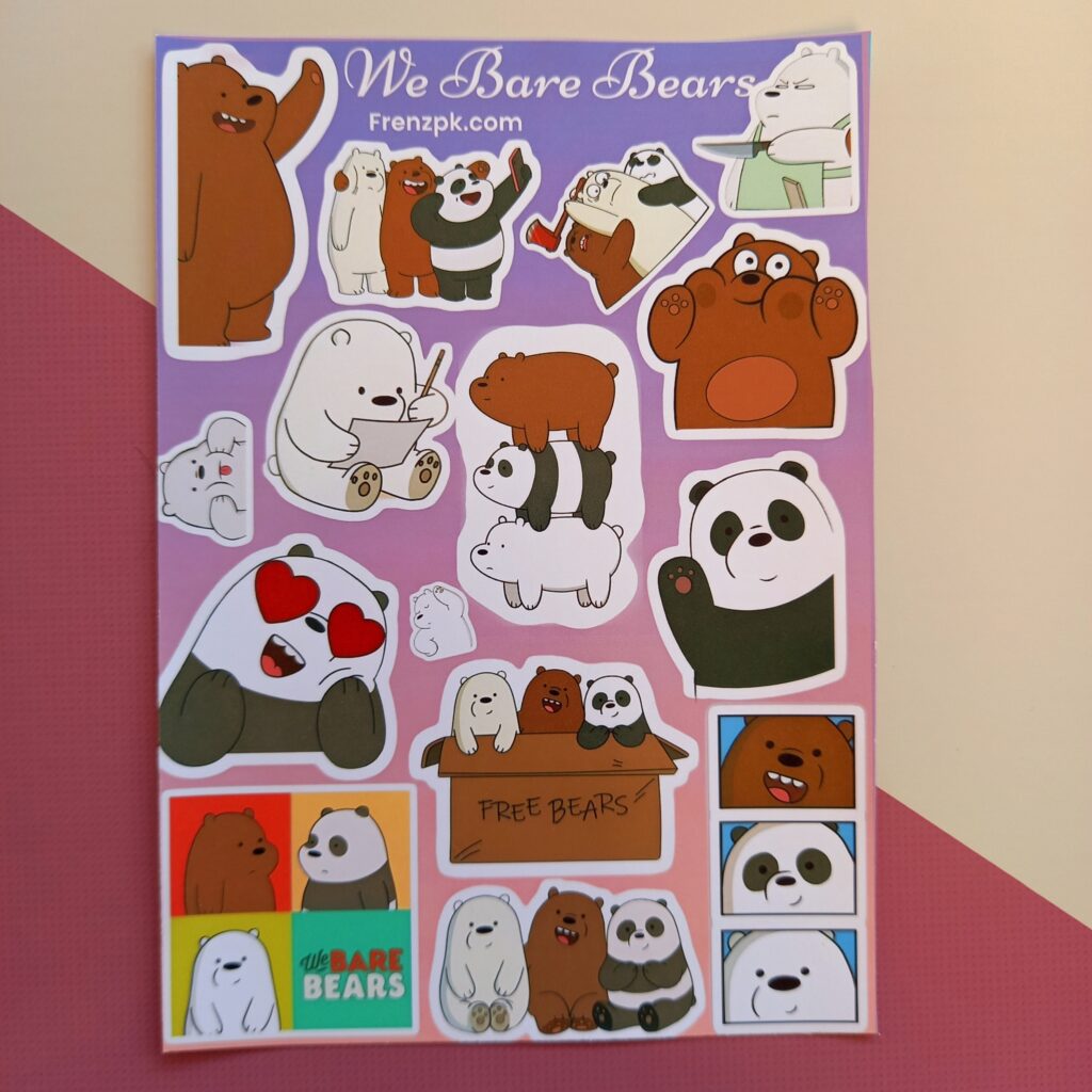 We bare bears - UNCUT sticker sheet A6 size