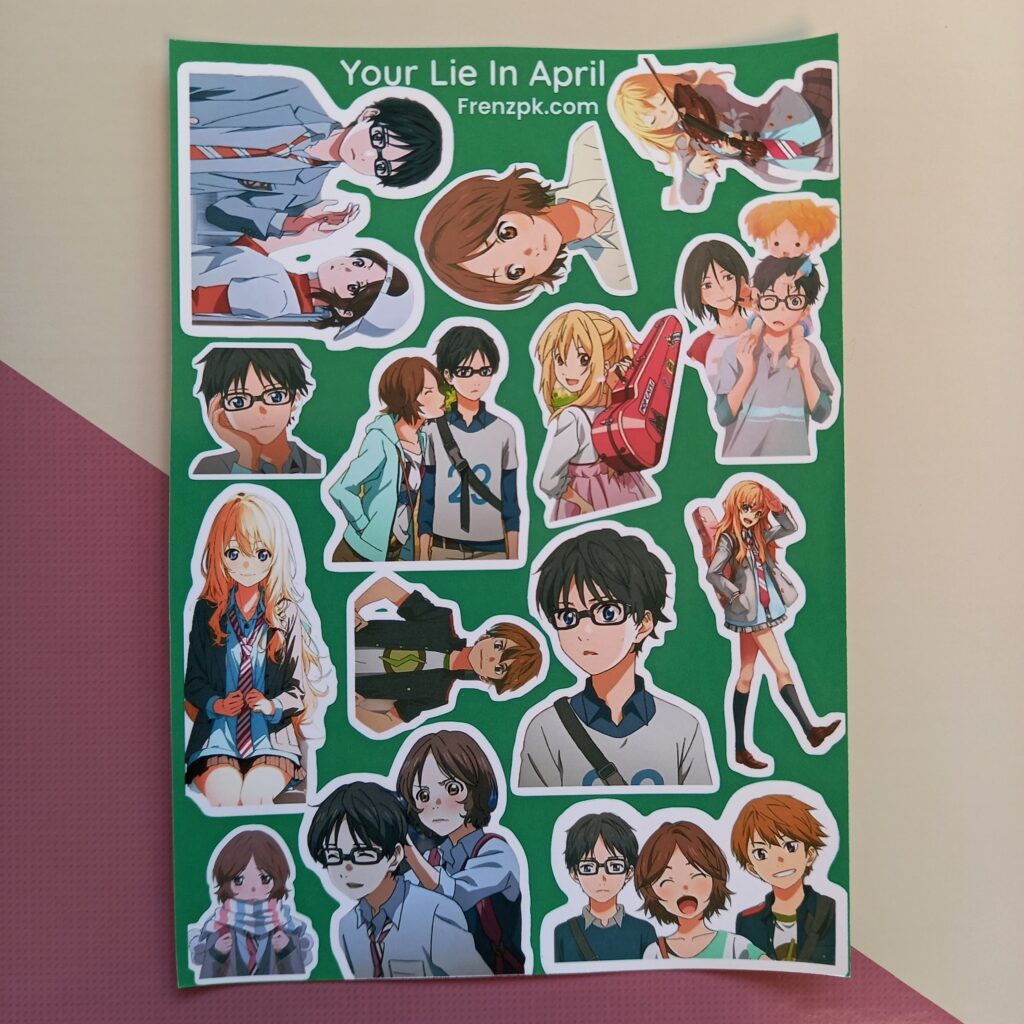 Your Lie in April - UNCUT sticker sheet A6 size