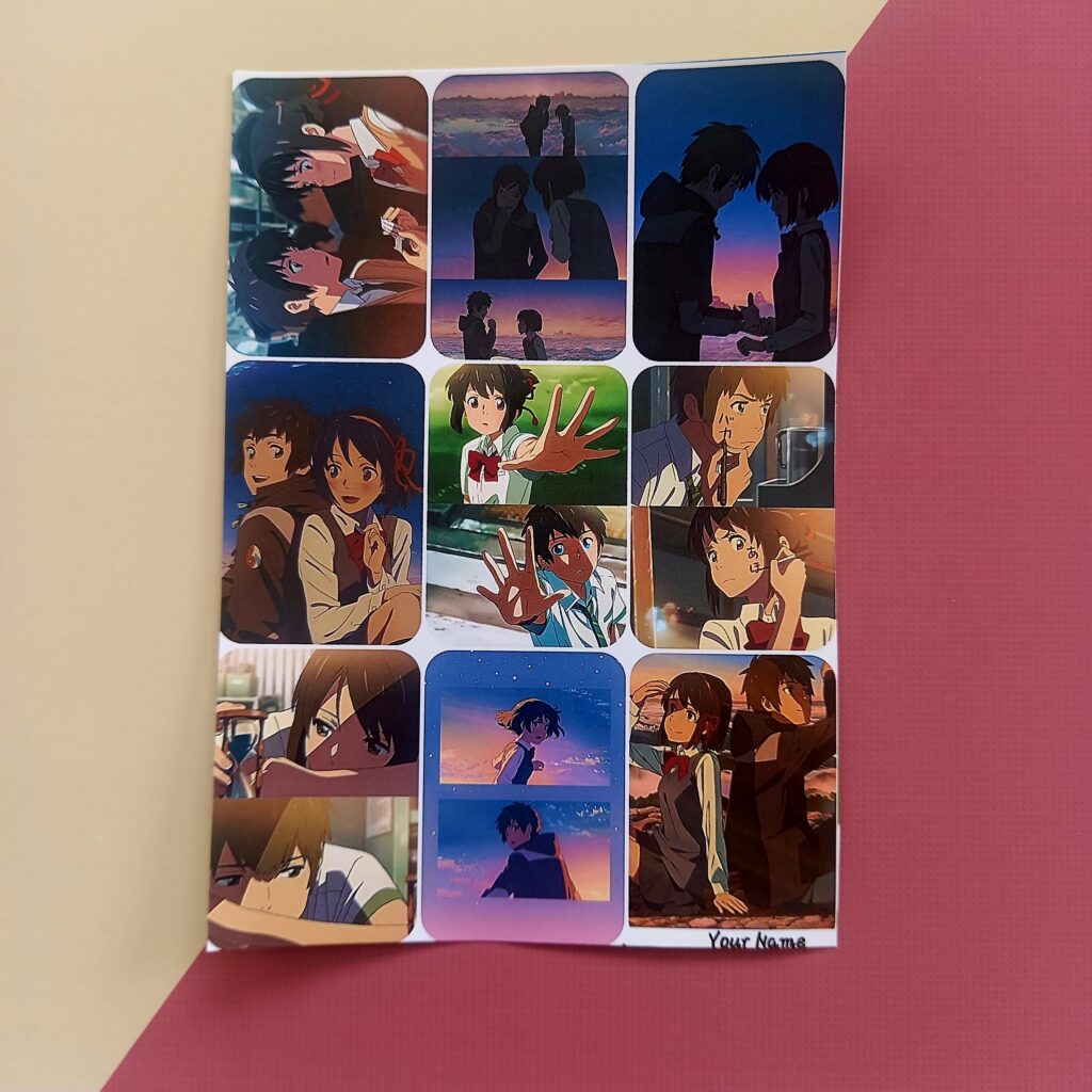 Your Name - UNCUT sticker sheet A6 size